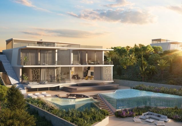 Zafiro Villa exterior with sea views – Tierra Viva Lamborghini villas, Benahavís