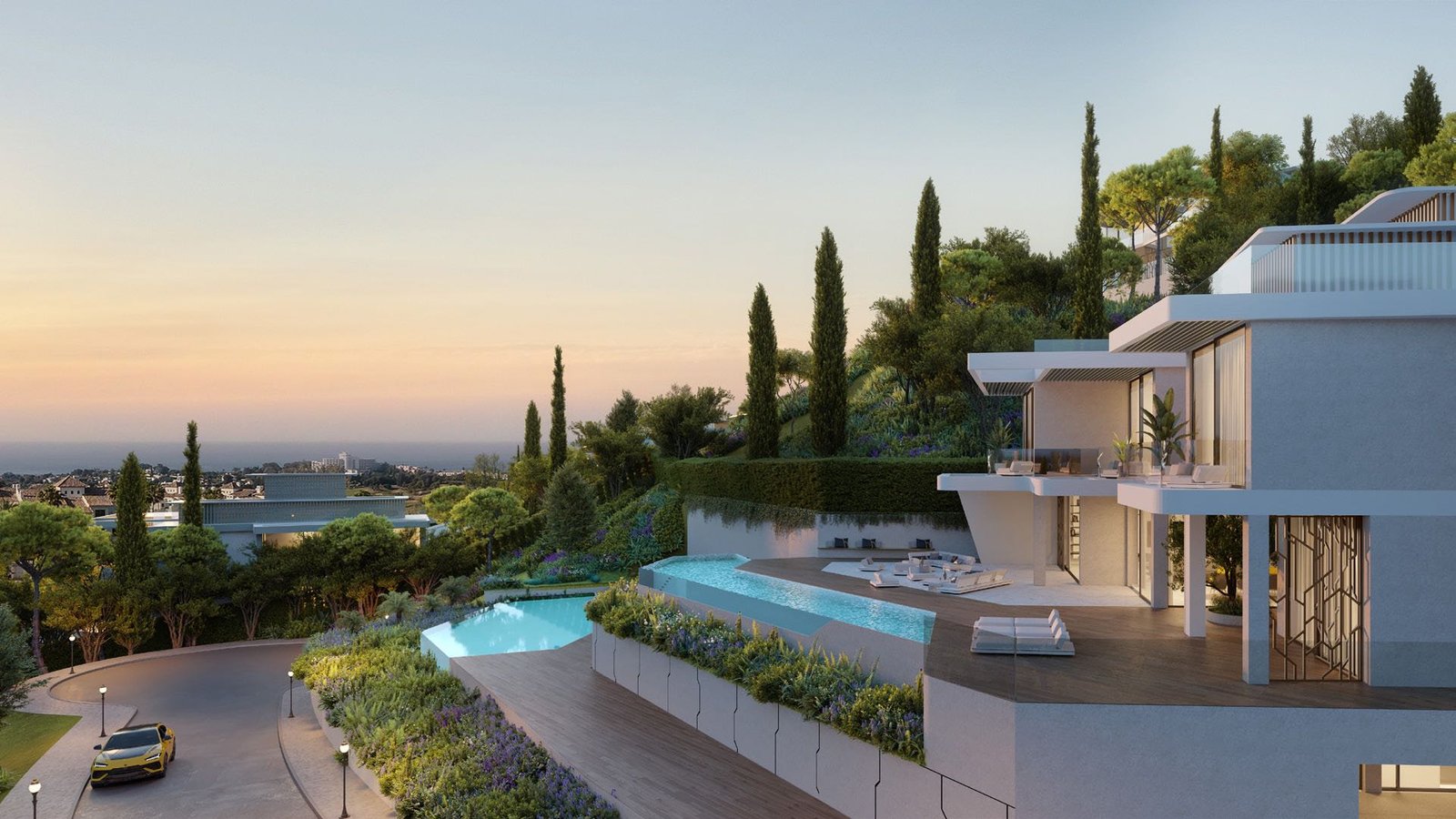 Diamante mansion pool with sea views at Tierra Viva (render)